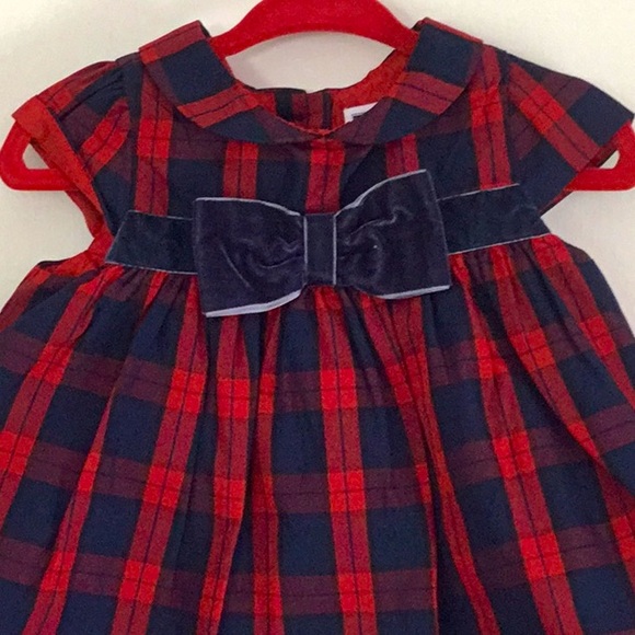 Janie & Jack Red/Navy Checkered Dress. Holiday, Easter, Special Occasion Dress. - Picture 10 of 11
